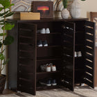 Baxton Studio Adalwin Modern and Contemporary 3-Door Dark Brown Wooden Entryway Shoes Storage Cabinet