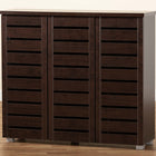 Baxton Studio Adalwin Modern and Contemporary 3-Door Dark Brown Wooden Entryway Shoes Storage Cabinet