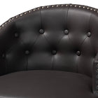Baxton Studio Avril Modern and Contemporary Brown Faux Leather Tufted Swivel Barstool with Nail heads Trim (Set of 2)