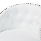 Baxton Studio Avril Modern and Contemporary White Faux Leather Tufted 2-Piece Swivel Barstool Set with Nail heads Trim
