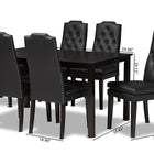 Baxton Studio Dylin Modern and Contemporary Black Faux Leather Upholstered and Dark Brown Finished Wood 7-Piece Dining Set