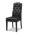 Baxton Studio Dylin Modern and Contemporary Black Faux Leather Upholstered and Dark Brown Finished Wood 7-Piece Dining Set