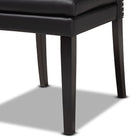 Baxton Studio Dylin Modern and Contemporary Black Faux Leather Upholstered and Dark Brown Finished Wood 7-Piece Dining Set