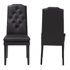 Baxton Studio Dylin Modern and Contemporary Black Faux Leather Button-Tufted Nail heads Trim Dining Chair (Set of 2)