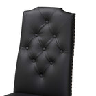 Baxton Studio Dylin Modern and Contemporary Black Faux Leather Button-Tufted Nail heads Trim Dining Chair (Set of 2)