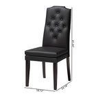 Baxton Studio Dylin Modern and Contemporary Black Faux Leather Button-Tufted Nail heads Trim Dining Chair (Set of 2)