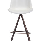 Zuo Aki Barstool (Set of 2) White & Walnut