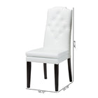 Baxton Studio Dylin Modern and Contemporary White Faux Leather Button-Tufted Nail heads Trim Dining Chair (Set of 2)