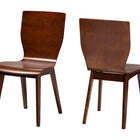 Baxton Studio Elsa Mid-century Modern Scandinavian Style Dark Walnut Bent Wood Dining Chair (Set of 2)