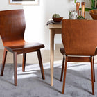 Baxton Studio Elsa Mid-century Modern Scandinavian Style Dark Walnut Bent Wood Dining Chair (Set of 2)
