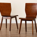 Baxton Studio Elsa Mid-century Modern Scandinavian Style Dark Walnut Bent Wood Dining Chair (Set of 2)