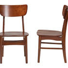 Baxton Studio Netherlands Mid-century Modern Scandinavian Style Dark Walnut Bent Wood Dining Side Chair (Set of 2)