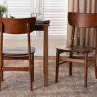 Baxton Studio Netherlands Mid-century Modern Scandinavian Style Dark Walnut Bent Wood Dining Side Chair (Set of 2)
