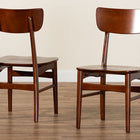 Baxton Studio Netherlands Mid-century Modern Scandinavian Style Dark Walnut Bent Wood Dining Side Chair (Set of 2)