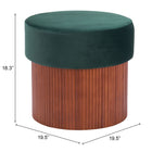 Zuo Boto Storage Ottoman Green
