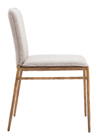 Zuo Nordvest Dining Chair Beige & Gold