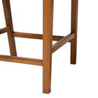 Baxton Studio Olivia Mid-century Modern Scandinavian Style Dark Walnut Wood Grey Faux Leather Pub Stool (Set of 2)