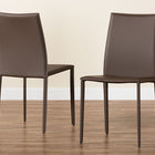 Baxton Studio Rockford Modern and Contemporary Taupe Bonded Leather Upholstered Dining Chair (Set of 2)