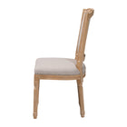 Baxton Studio Estelle Chic Rustic French Country Cottage Weathered Oak Beige Fabric Button-tufted Upholstered Dining Chair