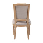 Baxton Studio Estelle Chic Rustic French Country Cottage Weathered Oak Beige Fabric Button-tufted Upholstered Dining Chair