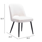 Zuo Teddy Dining Chair (Set of 2) Ivory