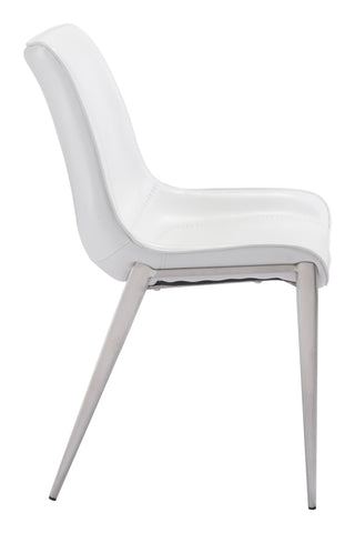 Zuo Magnus Dining Chair (Set of 2) White & Silver
