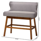 Baxton Studio Gradisca Modern and Contemporary Grey Fabric Button-tufted Upholstered Bar Bench Banquette