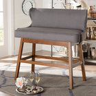 Baxton Studio Gradisca Modern and Contemporary Grey Fabric Button-tufted Upholstered Bar Bench Banquette
