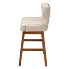Baxton Studio Gradisca Modern and Contemporary Light Beige Fabric Button-tufted Upholstered Bar Bench Banquette