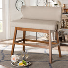 Baxton Studio Gradisca Modern and Contemporary Light Beige Fabric Button-tufted Upholstered Bar Bench Banquette