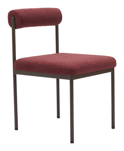 Zuo Livorno Dining Chair Red & Bronze