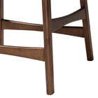 Baxton Studio Latina Mid-century Retro Modern Scandinavian Style Black Faux Leather Upholstered Walnut Wood Finishing 24-Inches Counter Stool (Set of 2)