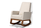 Baxton Studio Yashiya Mid-century Retro Modern Light Beige Fabric Upholstered Rocking Chair