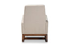 Baxton Studio Yashiya Mid-century Retro Modern Light Beige Fabric Upholstered Rocking Chair and Ottoman Set
