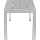 Zuo Metropolitan Double Bench Gray & Silver