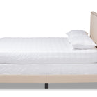 Baxton Studio Ramon Modern and Contemporary Beige Linen Fabric Upholstered Full Size Panel Bed with Nailhead Trim