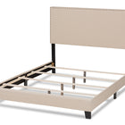 Baxton Studio Ramon Modern and Contemporary Beige Linen Fabric Upholstered Full Size Panel Bed with Nailhead Trim