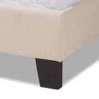 Baxton Studio Ramon Modern and Contemporary Beige Linen Fabric Upholstered Full Size Panel Bed with Nailhead Trim