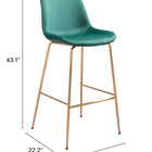 Zuo Tony Barstool Green & Gold
