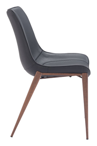 Zuo Magnus Dining Chair (Set of 2) Black & Walnut