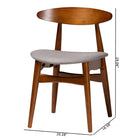 Baxton Studio Flora Mid-Century Modern Light Grey Fabric and "Oak" Medium Brown Finishing Wood Dining Chair