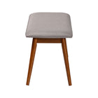 Baxton Studio Flora Mid-Century Modern Light Grey Fabric and "Oak" Medium Brown Finishing Wood Dining Bench