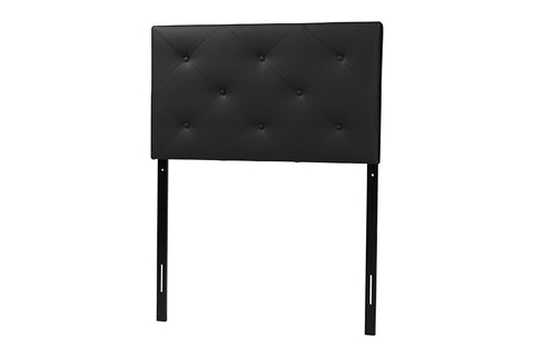 Baxton Studio Baltimore Modern and Contemporary Black Faux Leather Upholstered Twin Size Headboard 