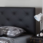 Baxton Studio Baltimore Modern and Contemporary Black Faux Leather Upholstered Twin Size Headboard 