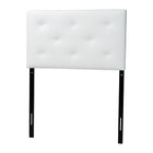 Baxton Studio Baltimore Modern and Contemporary White Faux Leather Upholstered Twin Size Headboard
