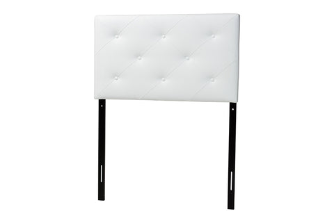 Baxton Studio Baltimore Modern and Contemporary White Faux Leather Upholstered Twin Size Headboard 