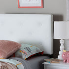 Baxton Studio Baltimore Modern and Contemporary White Faux Leather Upholstered Twin Size Headboard 