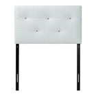 Baxton Studio Kirchem Modern and Contemporary White Faux Leather Upholstered Twin Size Headboard
