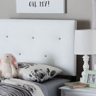Baxton Studio Kirchem Modern and Contemporary White Faux Leather Upholstered Twin Size Headboard 