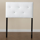 Baxton Studio Kirchem Modern and Contemporary White Faux Leather Upholstered Twin Size Headboard